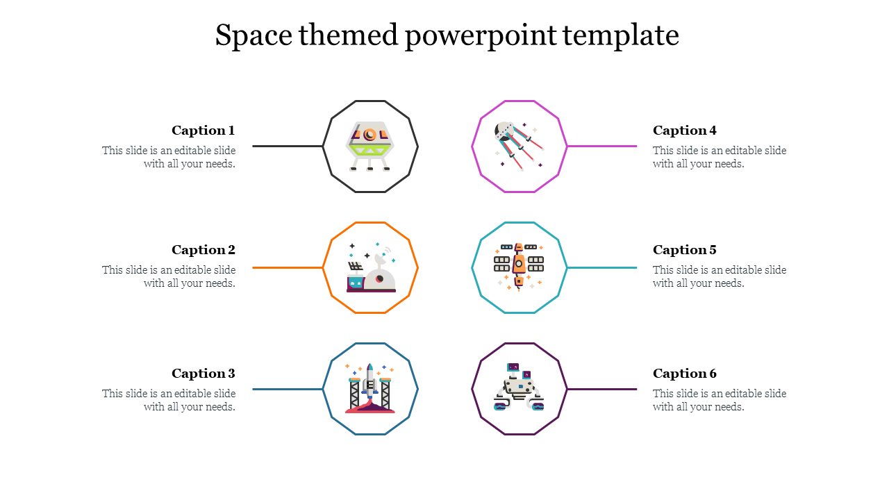 Innovative Space Themed PowerPoint Template PPT Presentation